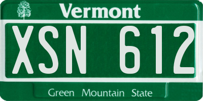 VT license plate XSN612