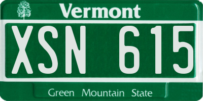 VT license plate XSN615