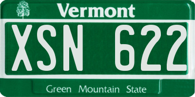 VT license plate XSN622
