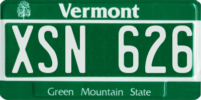 VT license plate XSN626