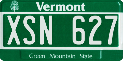 VT license plate XSN627