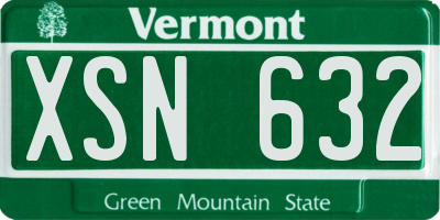 VT license plate XSN632