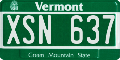 VT license plate XSN637