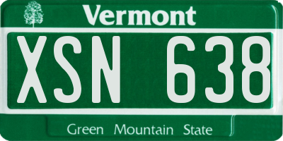 VT license plate XSN638