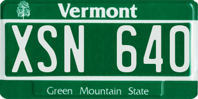 VT license plate XSN640