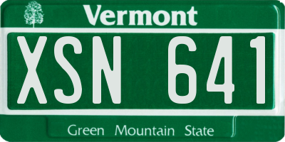 VT license plate XSN641