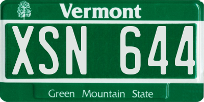 VT license plate XSN644