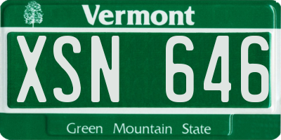 VT license plate XSN646