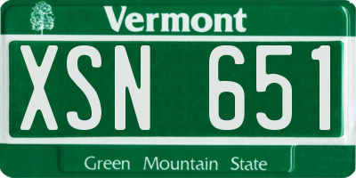 VT license plate XSN651