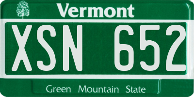 VT license plate XSN652