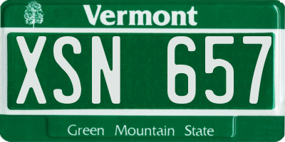 VT license plate XSN657