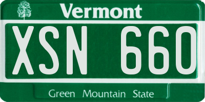 VT license plate XSN660