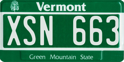 VT license plate XSN663