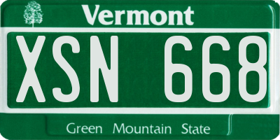 VT license plate XSN668