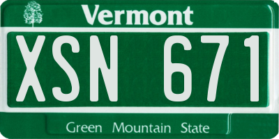 VT license plate XSN671