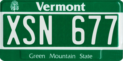 VT license plate XSN677