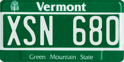 VT license plate XSN680