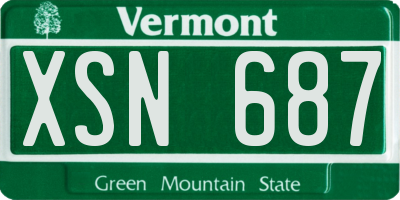 VT license plate XSN687