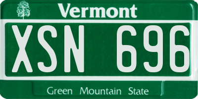 VT license plate XSN696