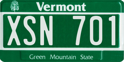 VT license plate XSN701