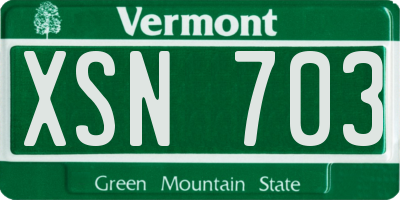 VT license plate XSN703