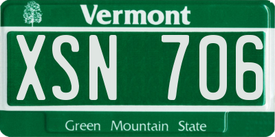 VT license plate XSN706