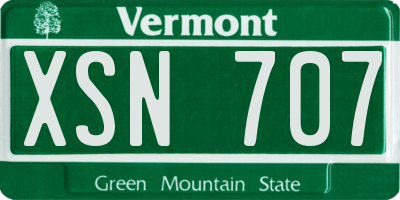 VT license plate XSN707