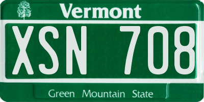 VT license plate XSN708