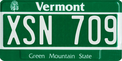 VT license plate XSN709