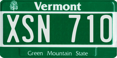 VT license plate XSN710
