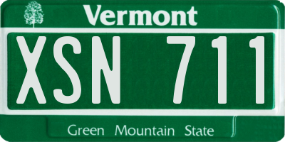 VT license plate XSN711