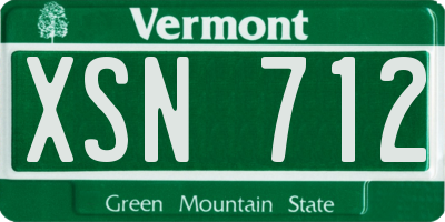 VT license plate XSN712