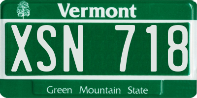 VT license plate XSN718