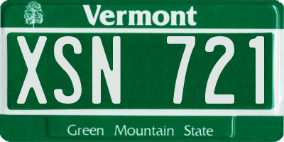 VT license plate XSN721