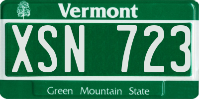 VT license plate XSN723