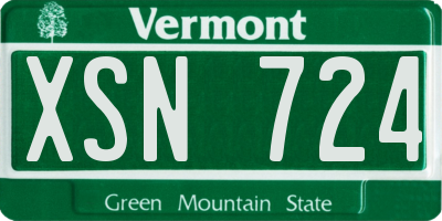 VT license plate XSN724
