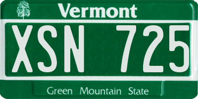 VT license plate XSN725