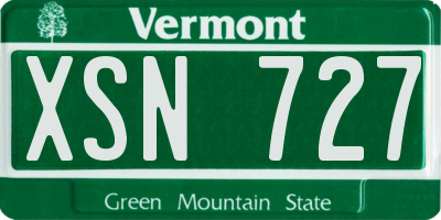 VT license plate XSN727