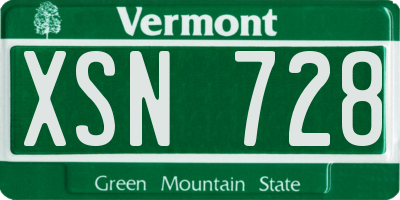 VT license plate XSN728