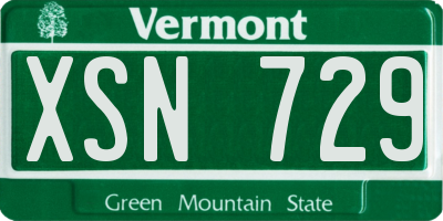 VT license plate XSN729