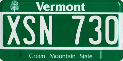 VT license plate XSN730