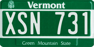VT license plate XSN731