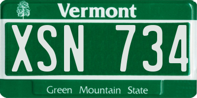 VT license plate XSN734
