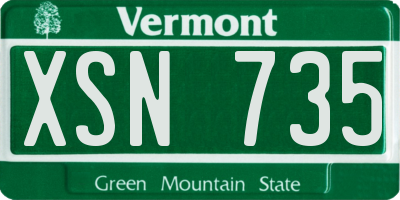 VT license plate XSN735