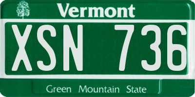 VT license plate XSN736