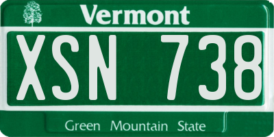 VT license plate XSN738