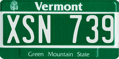 VT license plate XSN739
