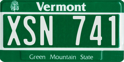 VT license plate XSN741