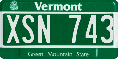 VT license plate XSN743