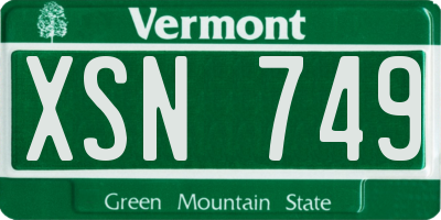 VT license plate XSN749